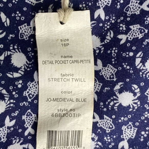 NWT Dockers Women’s Capri Pants 16P Navy Blue Whit - Picture 6 of 12